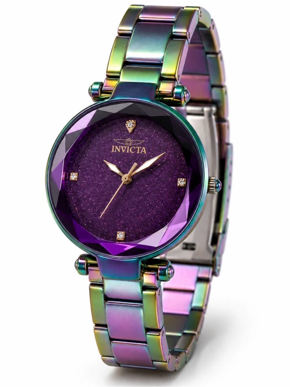 Invicta Celestial Women's 34 mm Purple Dial Iridescent Bracelet Watch NWT